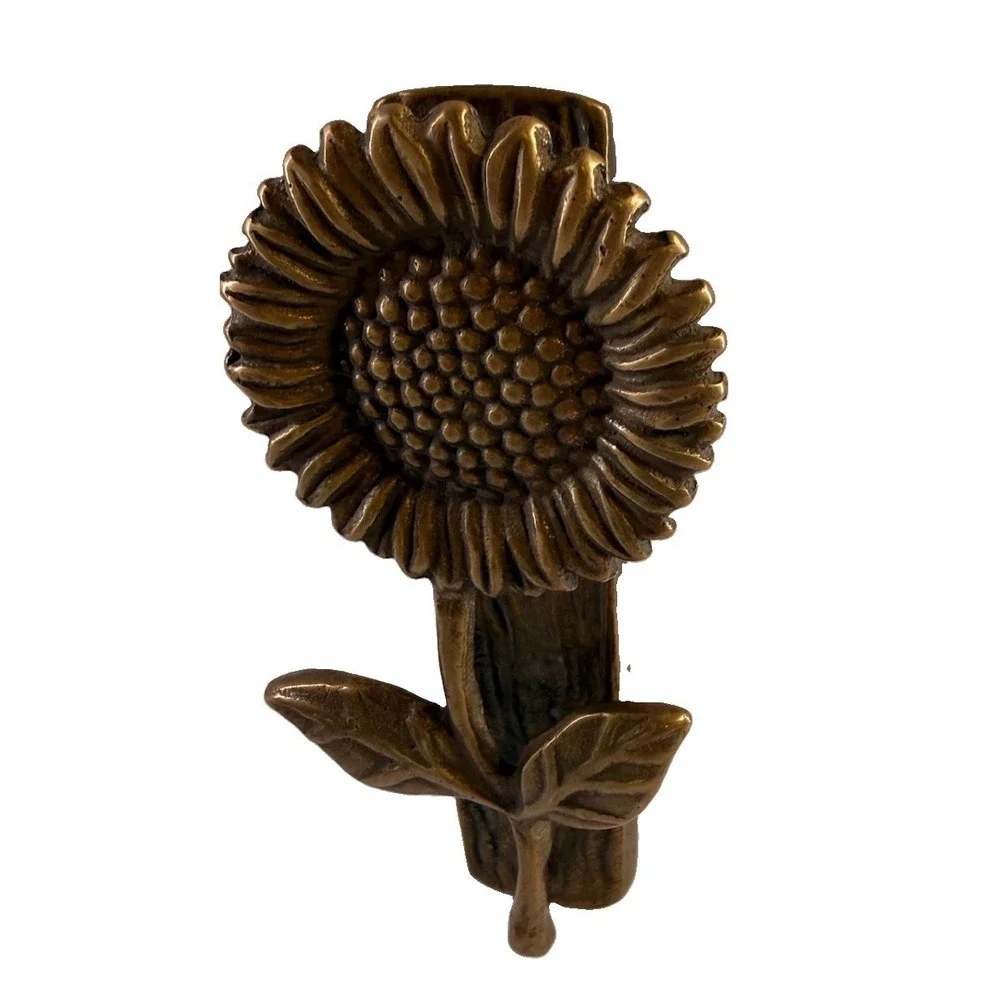 Vintage Solid Brass Sunflower Door Knocker 5.5